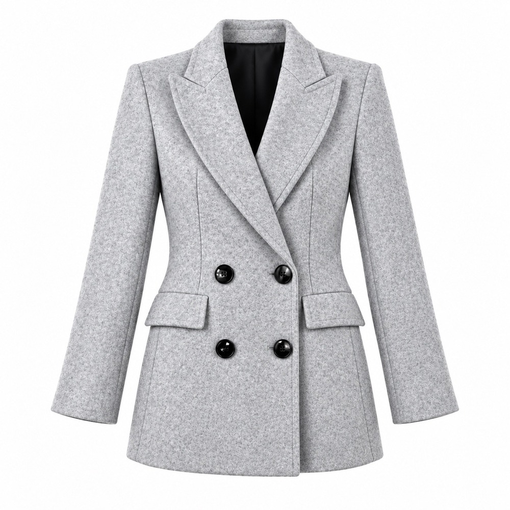 Zara Double Breasted Pea Coat Size S Gray Minimalist Professional Tailored Chic